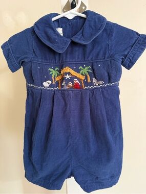 Zuccini Smocked Nativity Romper